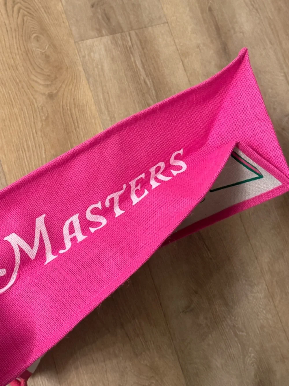 Masters Tote Bag with Pink Trim and Green/Yellow Graphics